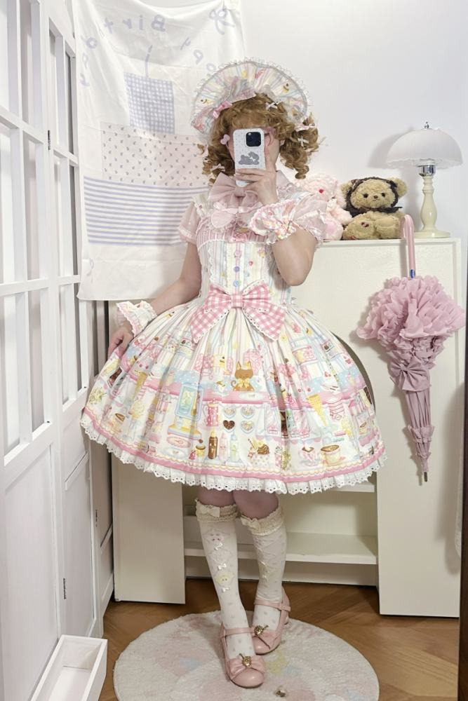 The Dolls Daydream ~Summer Ice Cream~ Retro Print Lolita JSK and OP