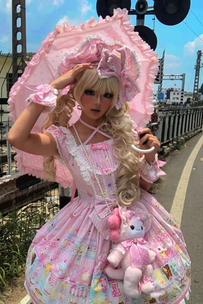 The Dolls Daydream ~Summer Ice Cream~ Retro Print Lolita JSK and OP
