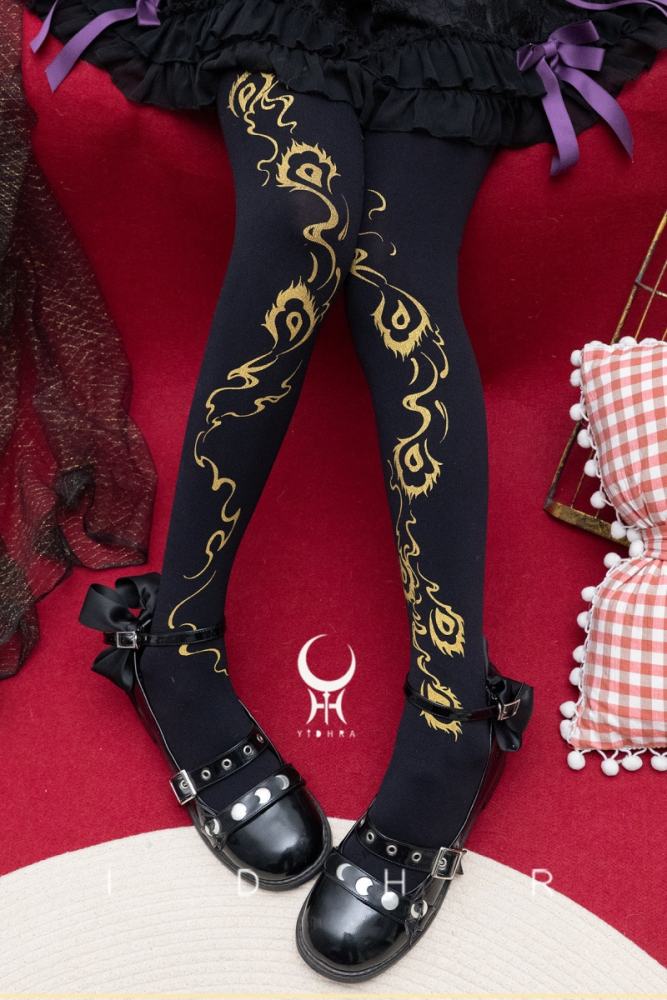 Yidhra ~Phoenix Feather~ Lolita Tattoo Pantyhose 3 Colors