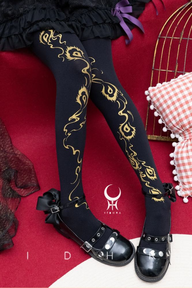Yidhra ~Phoenix Feather~ Lolita Tattoo Pantyhose 3 Colors