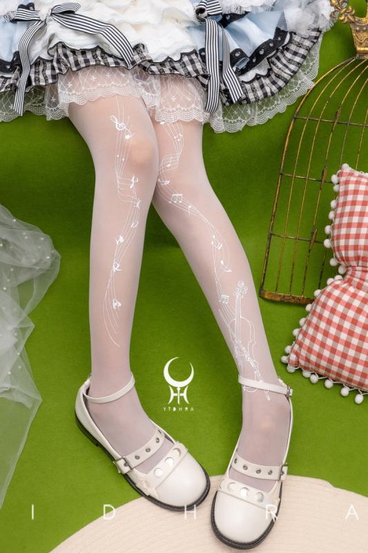 Yidhra ~The Rhythm~ Lolita Black and White Tights 20D