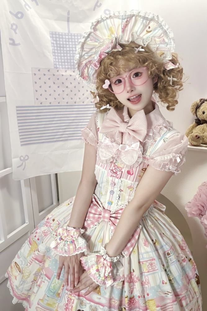 The Dolls Daydream ~Summer Ice Cream~ Retro Print Lolita JSK and OP