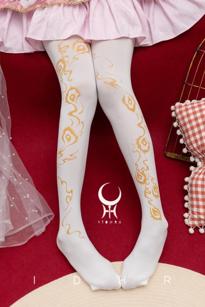 Yidhra ~Phoenix Feather~ Lolita Tattoo Pantyhose 3 Colors