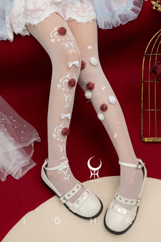 Yidhra ~Arrogant Witch~ Roses Print Hime Lolita Tights 20D