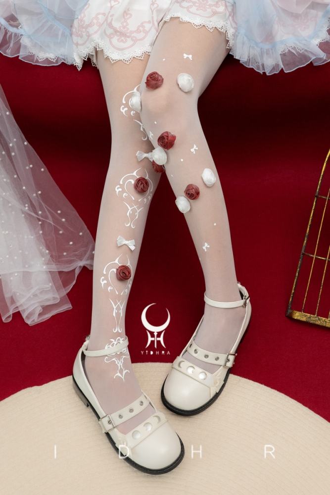 Yidhra ~Arrogant Witch~ Roses Print Hime Lolita Tights 20D