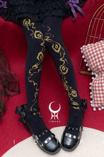 Yidhra ~Phoenix Feather~ Lolita Tattoo Pantyhose 3 Colors