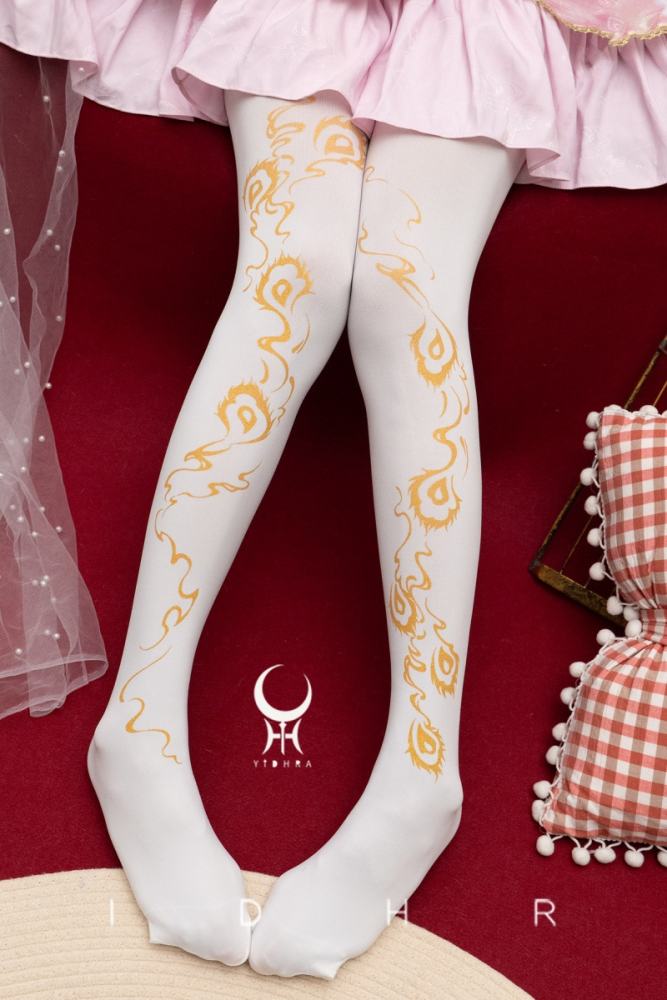 Yidhra ~Phoenix Feather~ Lolita Tattoo Pantyhose 3 Colors
