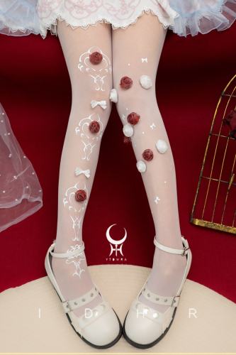 Yidhra ~Arrogant Witch~ Roses Print Hime Lolita Tights 20D