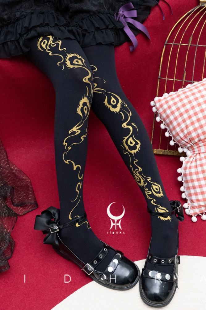 Yidhra ~Phoenix Feather~ Lolita Tattoo Pantyhose 3 Colors