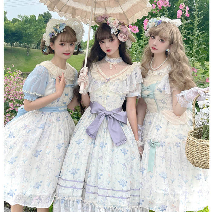 Withpuji ~Letter and Poem · Flowers Wall In Summer Lolita OP -Ready Made