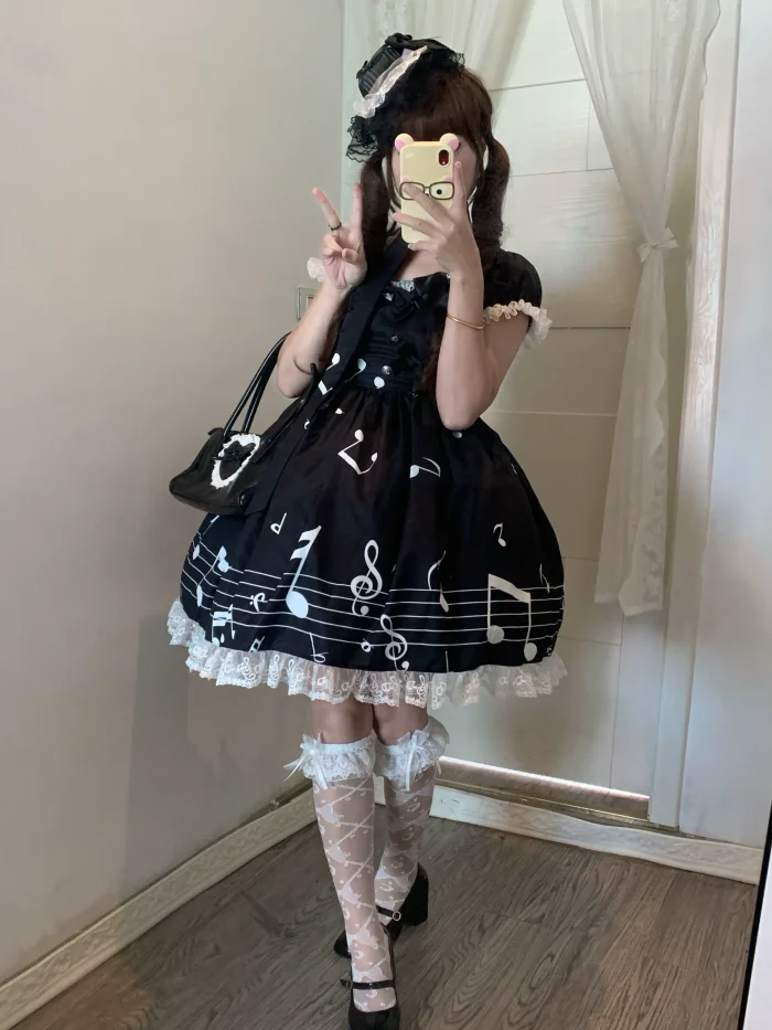 True Color ~Musical Notes~ Sweet Lolita Prints OP 6 Colors