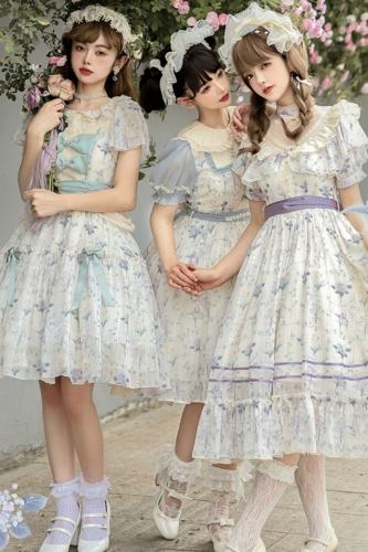 Withpuji ~Letter and Poem · Flowers Wall In Summer Lolita OP -Ready Made