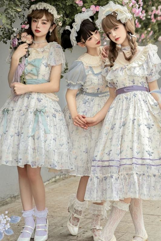 Withpuji ~Letter and Poem · Flowers Wall In Summer Lolita OP -Ready Made