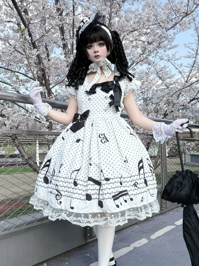 True Color ~Musical Notes~ Sweet Lolita Prints OP 6 Colors