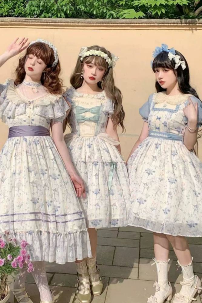 Withpuji ~Letter and Poem · Flowers Wall In Summer Lolita OP -Ready Made