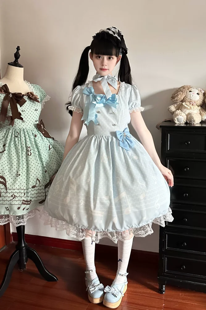 True Color ~Musical Notes~ Sweet Lolita Prints OP 6 Colors