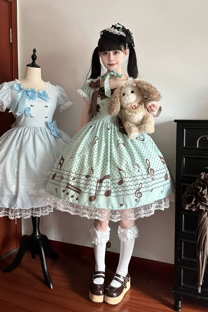 True Color ~Musical Notes~ Sweet Lolita Prints OP 6 Colors