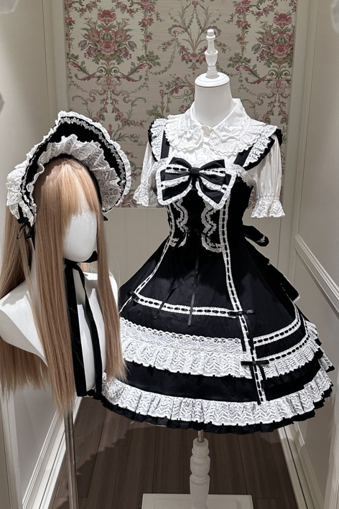 Pray For Snowfall Cotton Lolita JSK and Headdress Old School