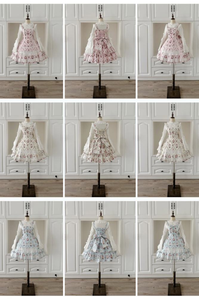Pray For Snowfall Cotton Lolita JSK and Headdress Old School
