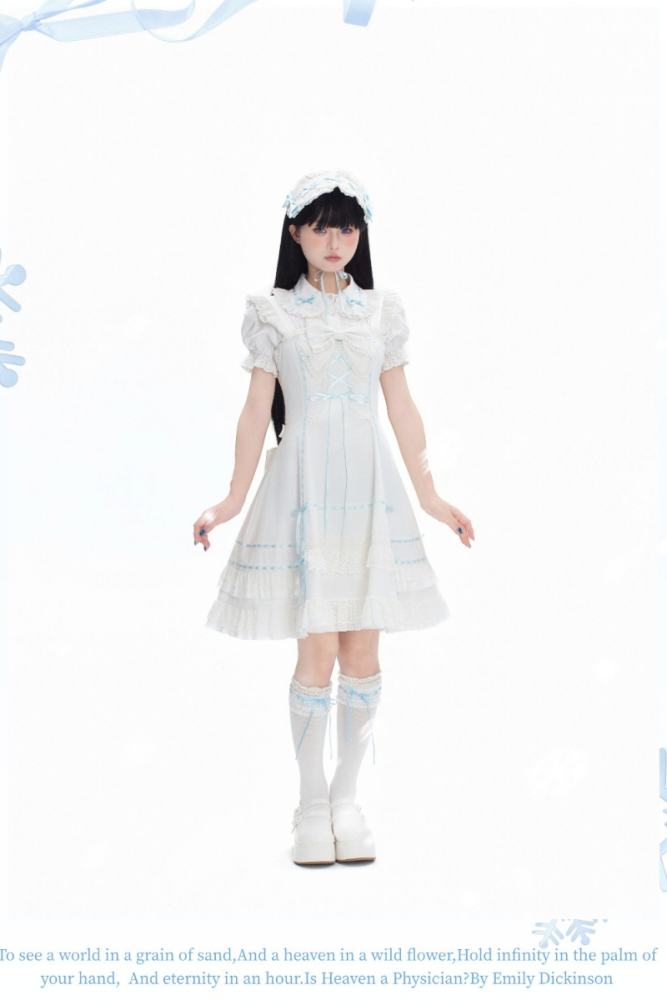 Pray For Snowfall Cotton Lolita JSK and Headdress Old School