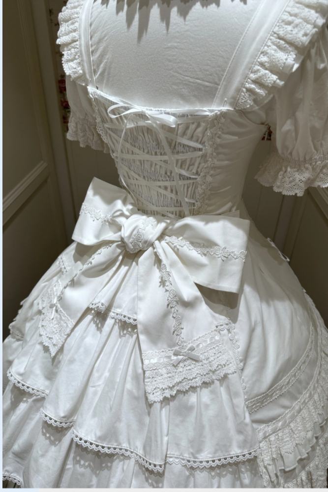 Pray For Snowfall Cotton Lolita JSK and Headdress Old School