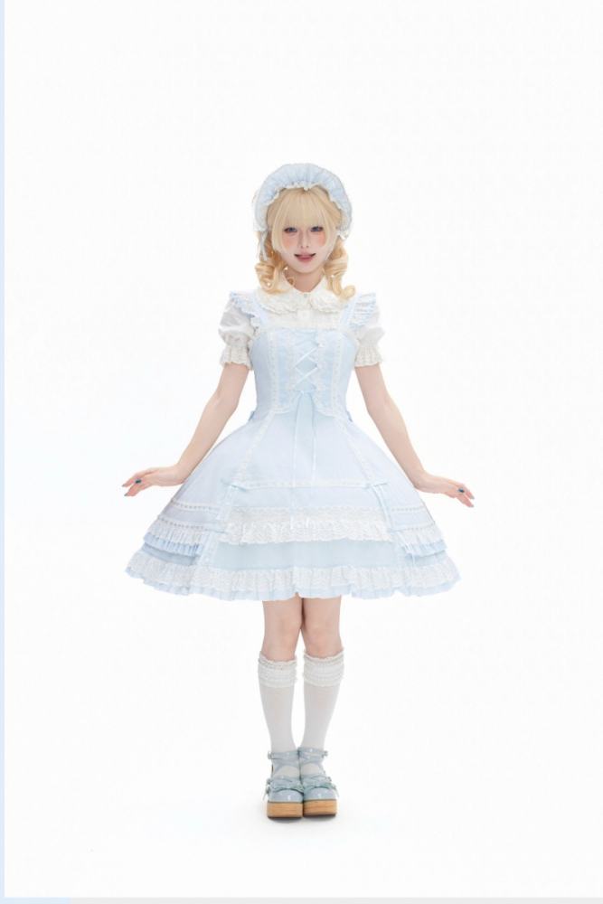 Pray For Snowfall Cotton Lolita JSK and Headdress Old School