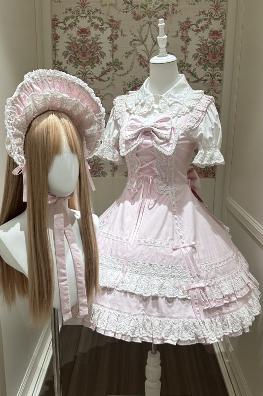Pray For Snowfall Cotton Lolita JSK and Headdress Old School