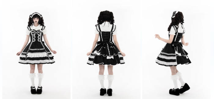 Pray For Snowfall Cotton Lolita JSK and Headdress Old School