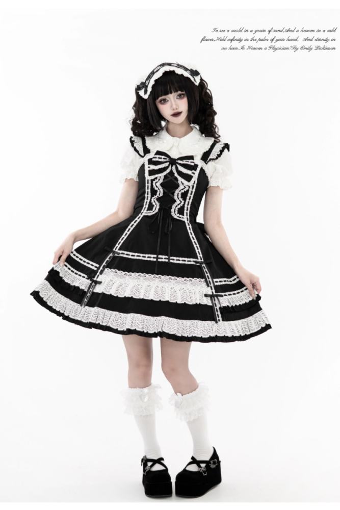 Pray For Snowfall Cotton Lolita JSK and Headdress Old School