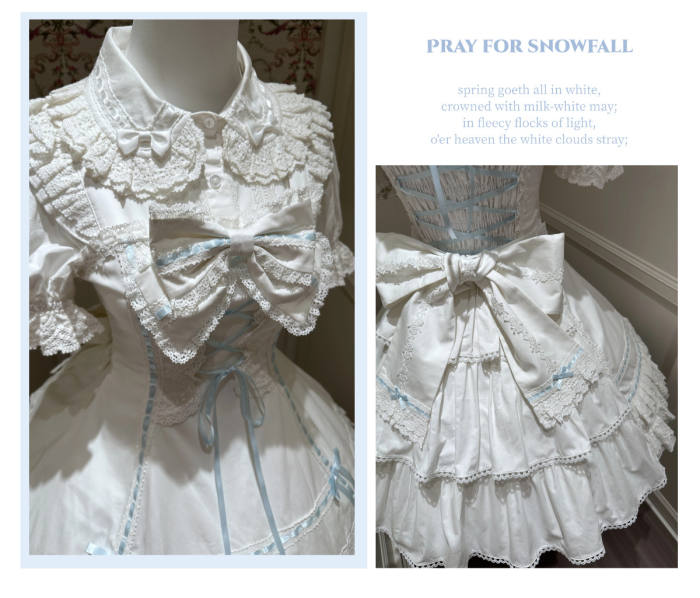 Pray For Snowfall Cotton Lolita JSK and Headdress Old School