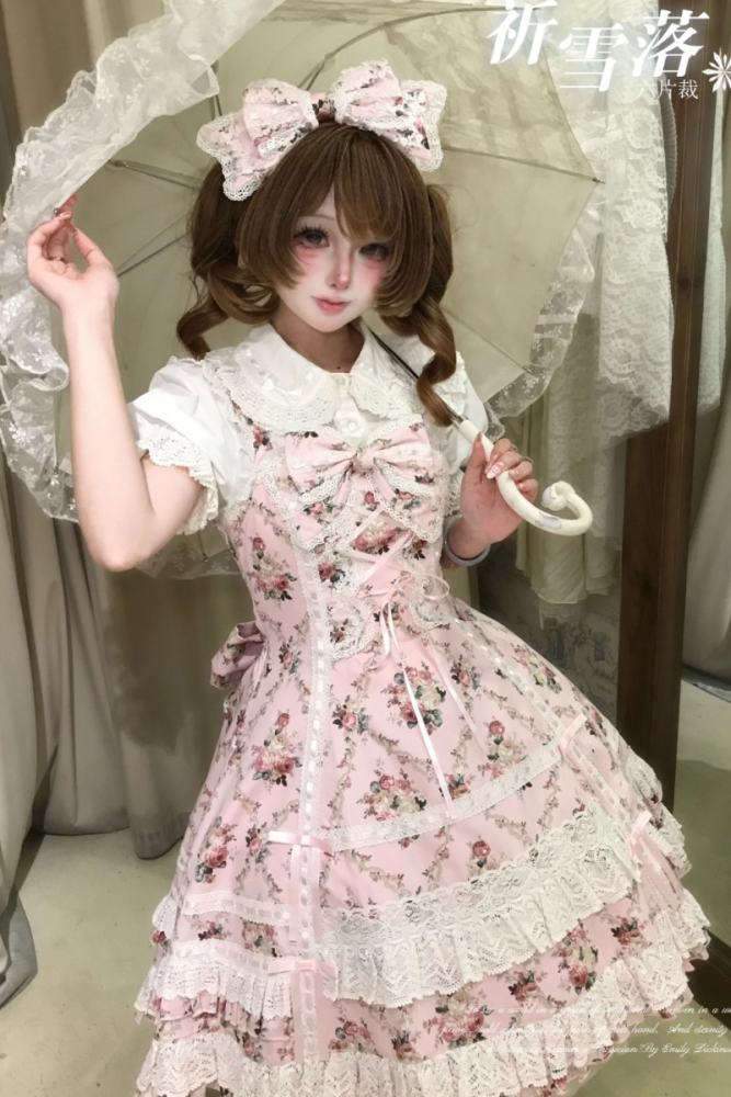 Pray For Snowfall Cotton Lolita JSK and Headdress Old School