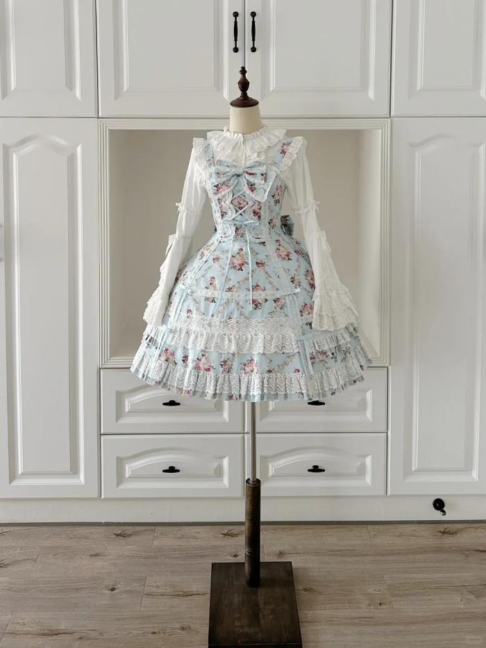 Pray For Snowfall Cotton Lolita JSK and Headdress Old School