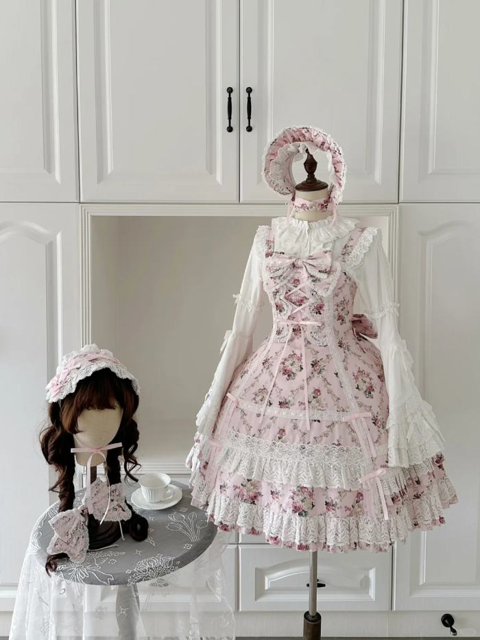 Pray For Snowfall Cotton Lolita JSK and Headdress Old School