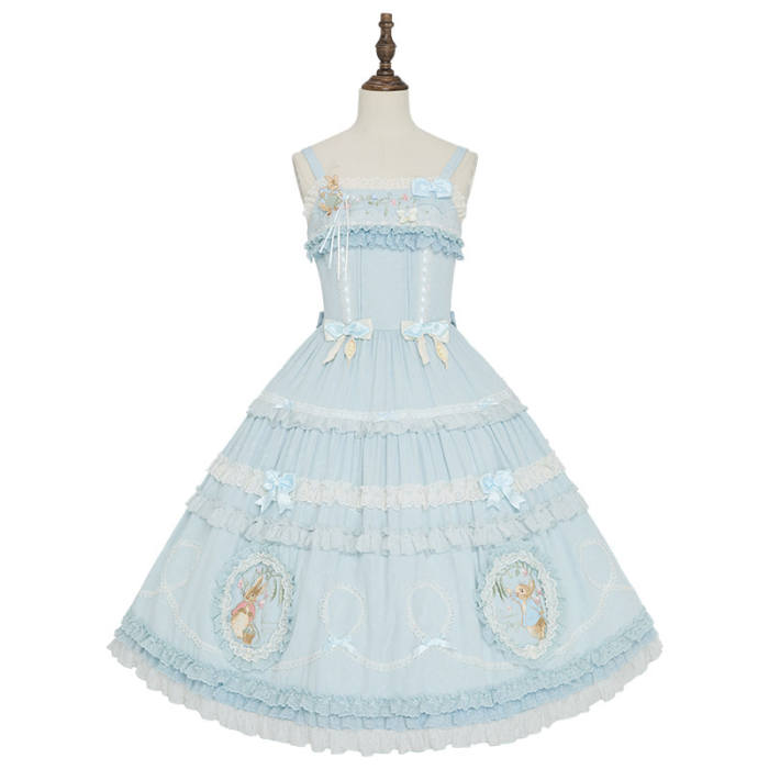 Summer Fairy Peter Rabbit Printed Tiered Lolita JSK