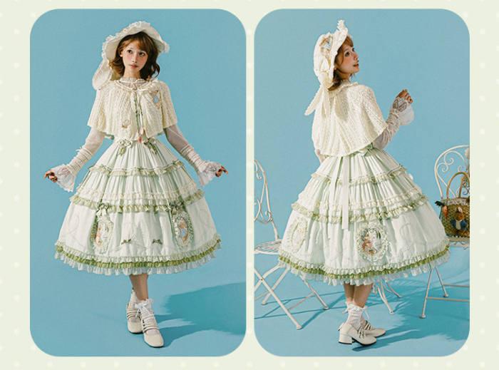 Summer Fairy Peter Rabbit Printed Tiered Lolita JSK