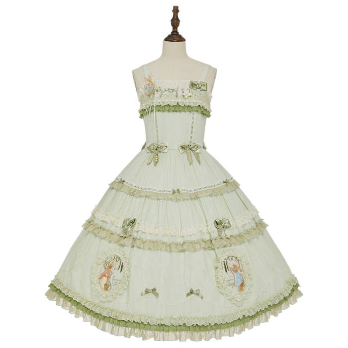 Summer Fairy Peter Rabbit Printed Tiered Lolita JSK