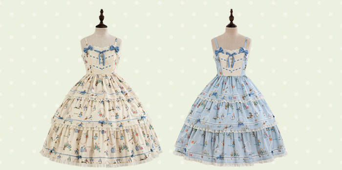 Summer Fairy Peter Rabbit Printed Tiered Lolita JSK
