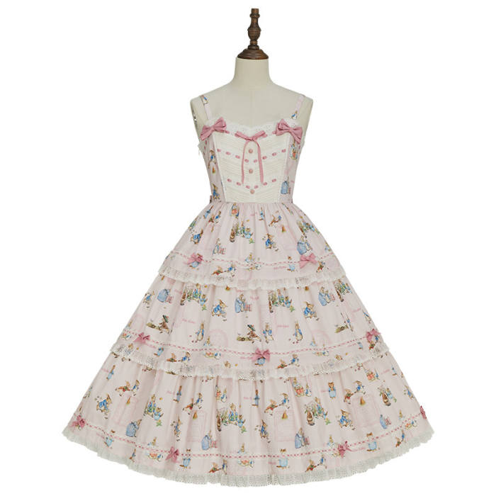 Summer Fairy Peter Rabbit Printed Tiered Lolita JSK