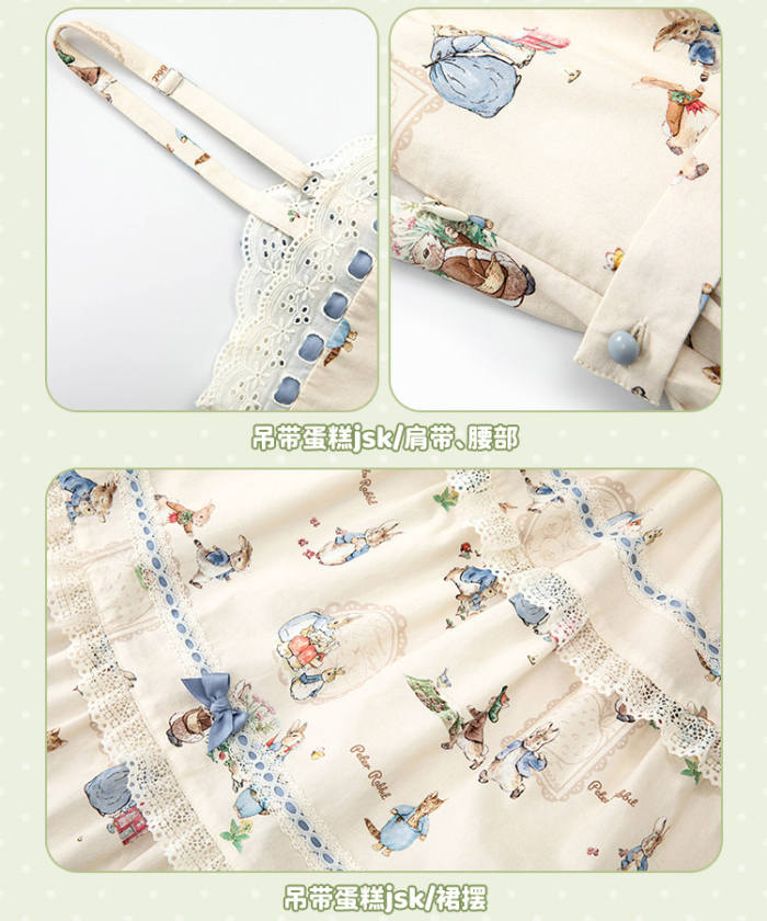 Summer Fairy Peter Rabbit Lolita Blouse Apron and Cape