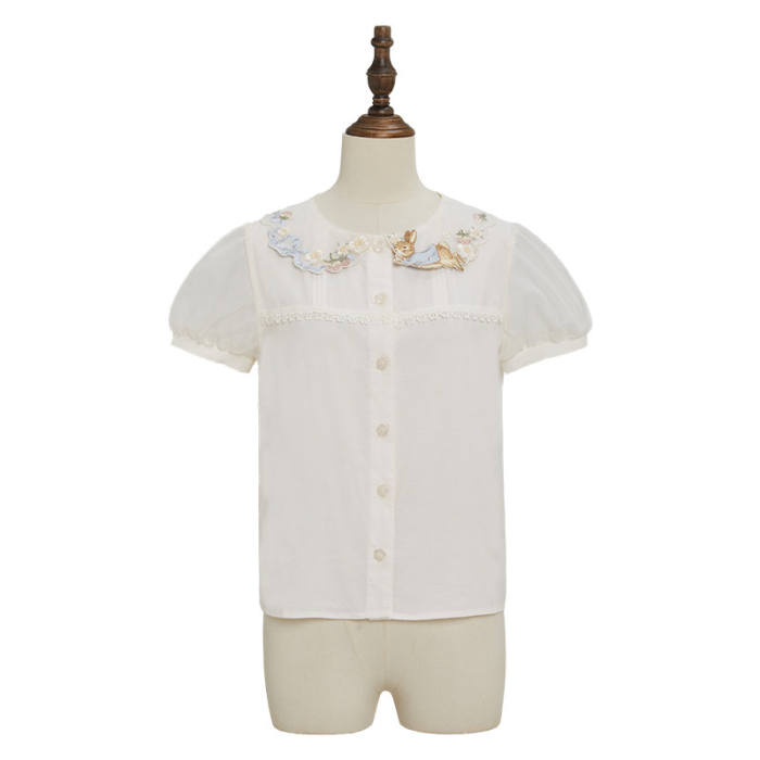 Summer Fairy Peter Rabbit Lolita Blouse Apron and Cape