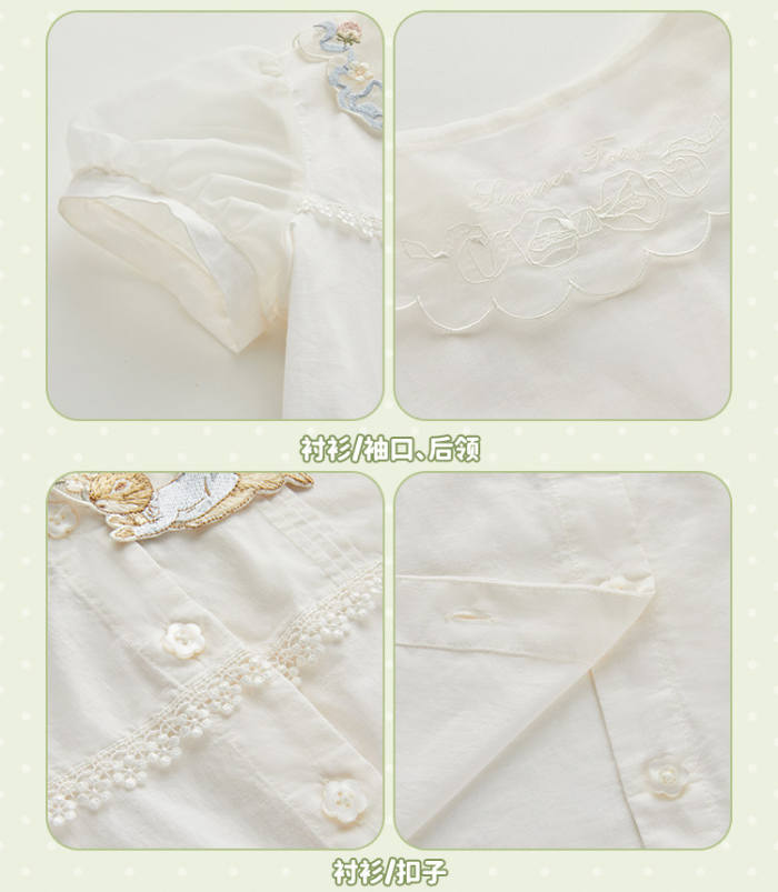 Summer Fairy Peter Rabbit Lolita Blouse Apron and Cape