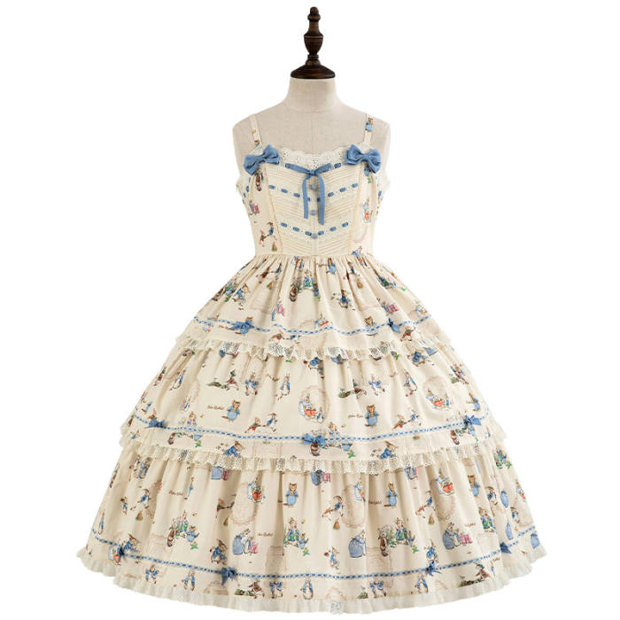 Summer Fairy Peter Rabbit Printed Tiered Lolita JSK