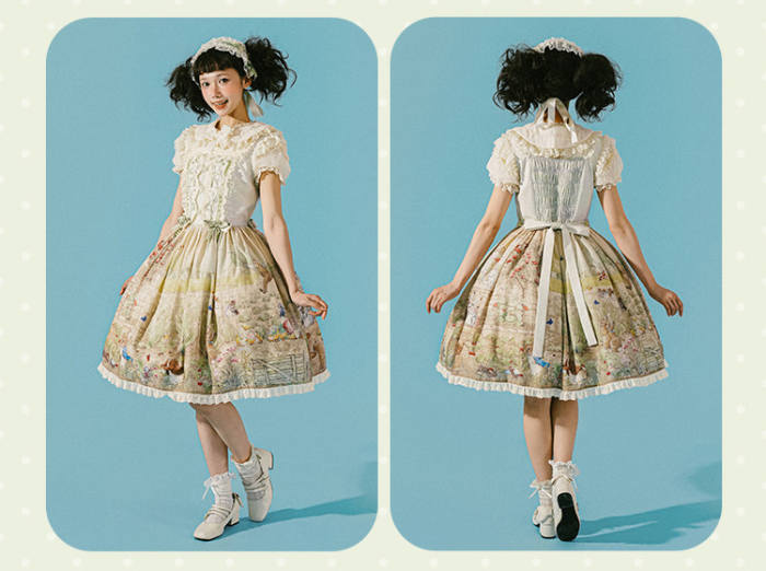 Summer Fairy Peter Rabbit Printed Tiered Lolita JSK