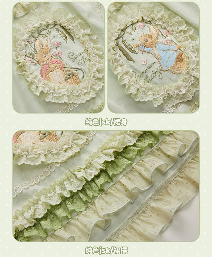 Summer Fairy Peter Rabbit Printed Tiered Lolita JSK