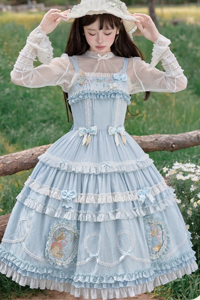 Summer Fairy Peter Rabbit Printed Tiered Lolita JSK