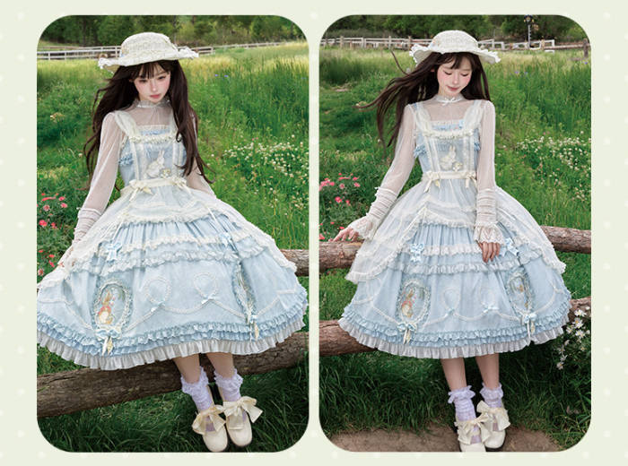 Summer Fairy Peter Rabbit Printed Tiered Lolita JSK