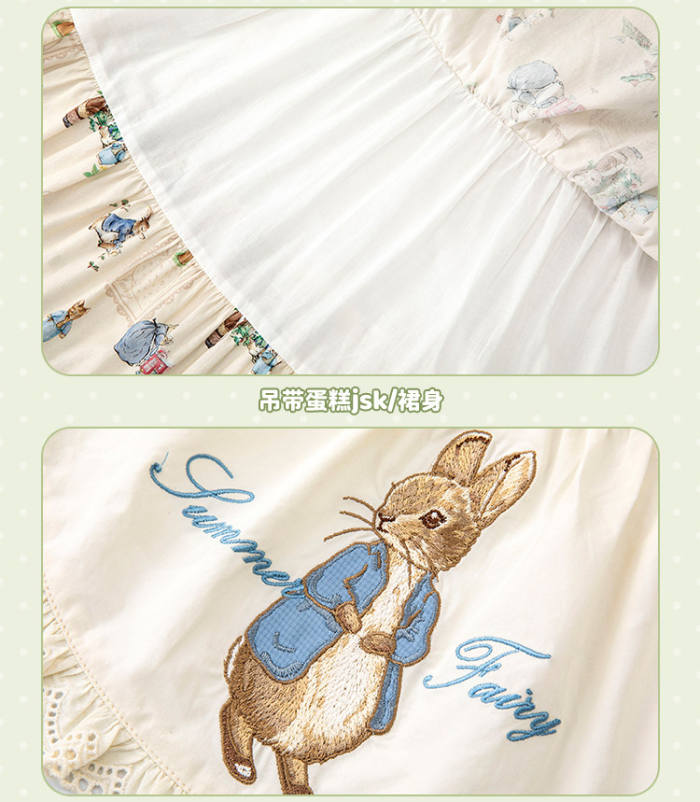 Summer Fairy Peter Rabbit Printed Tiered Lolita JSK