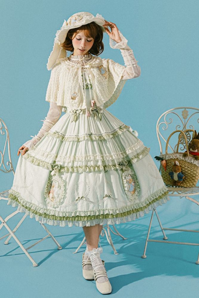 Summer Fairy Peter Rabbit Lolita Blouse Apron and Cape
