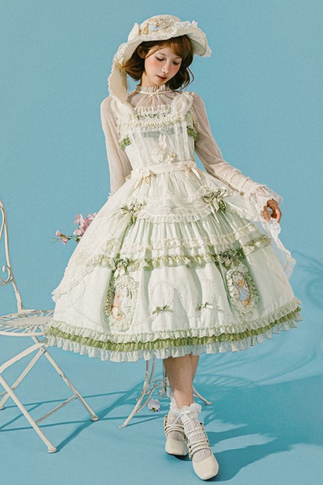 Summer Fairy Peter Rabbit Printed Tiered Lolita JSK