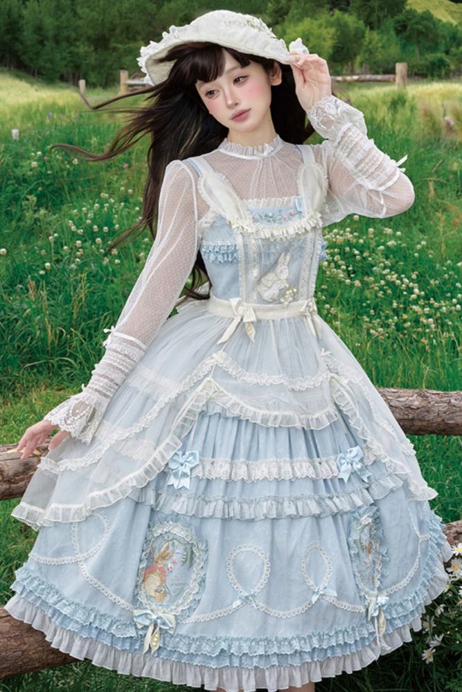 Summer Fairy Peter Rabbit Printed Tiered Lolita JSK